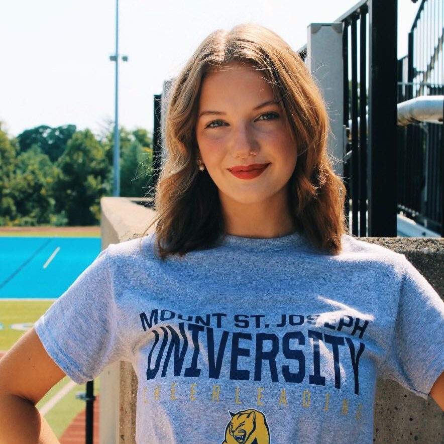 Female Cheerleading Student Mount St. Joseph University